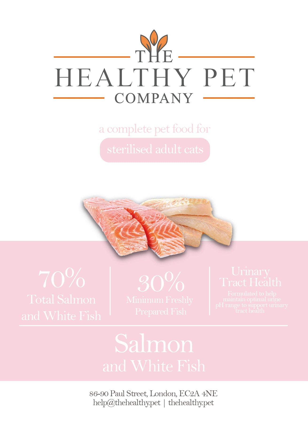 The Healthy Pet Company Complete Meal - Salmon & White Fish for Sterilised Adult Cats - The Healthy Pet Company