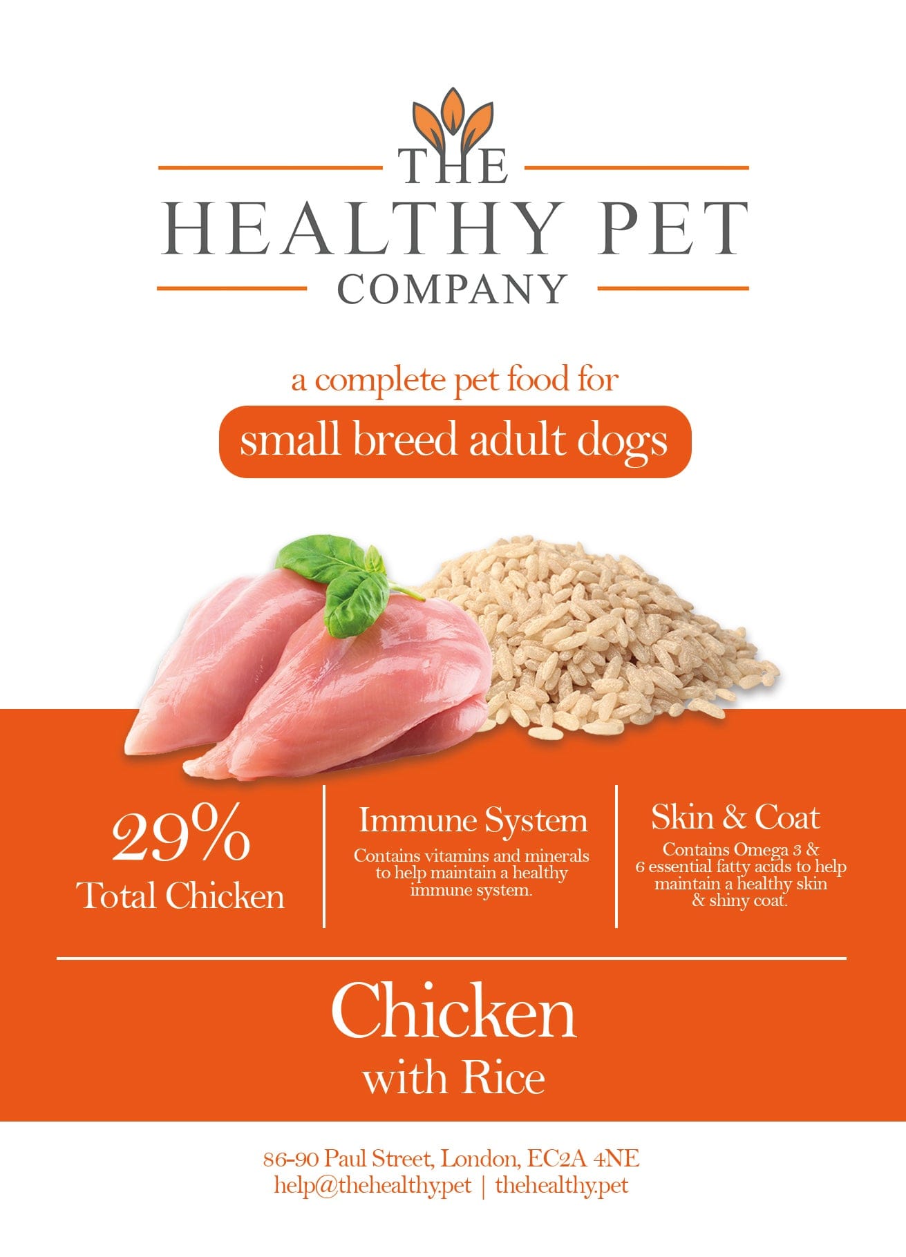 The Healthy Pet Company Complete Meal - Chicken with Rice for Small Breed Adult Dogs - The Healthy Pet Company