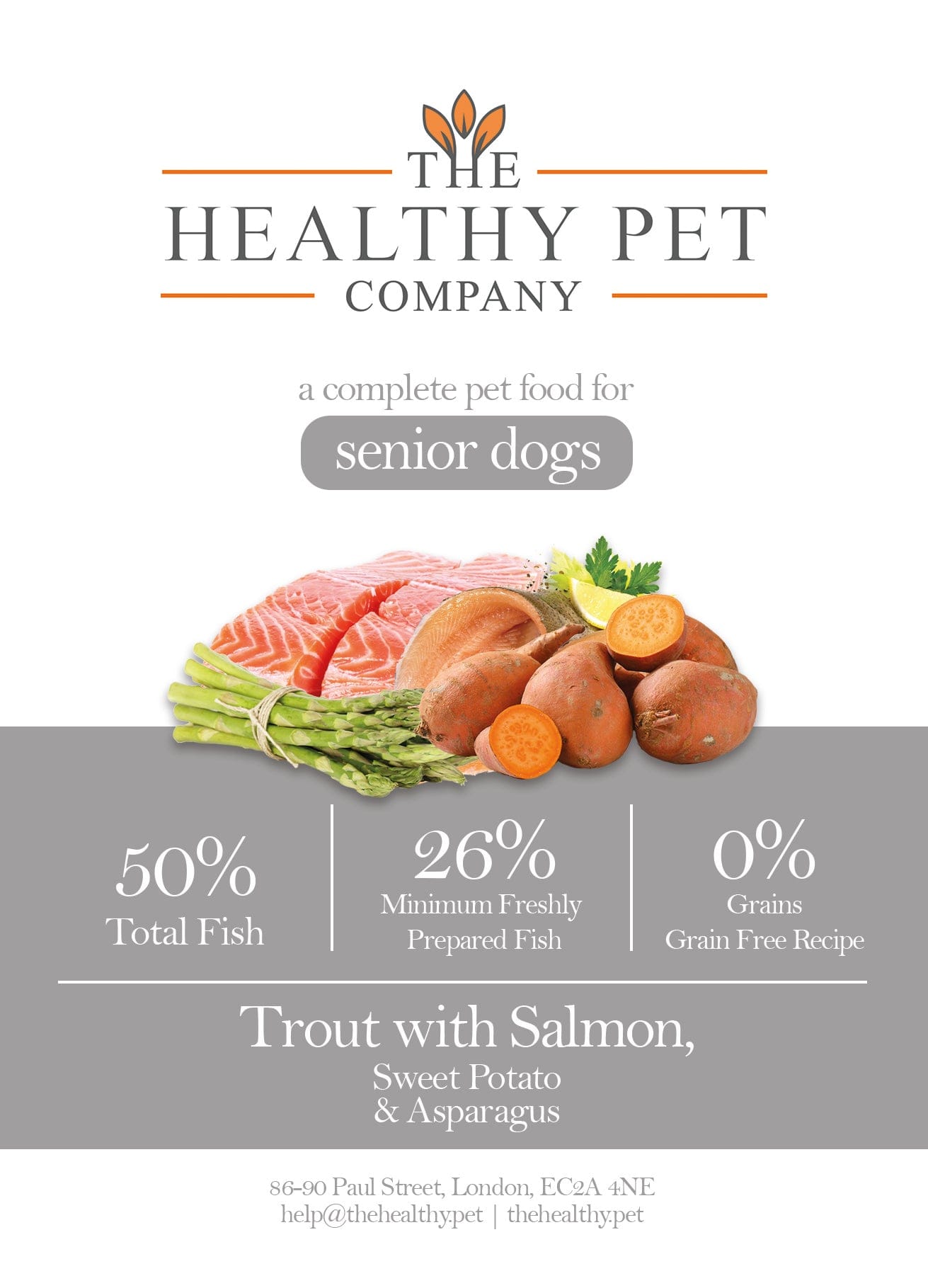 The Healthy Pet Company Complete Meal - Trout & Salmon with Sweet Potato for Senior Dogs - The Healthy Pet Company
