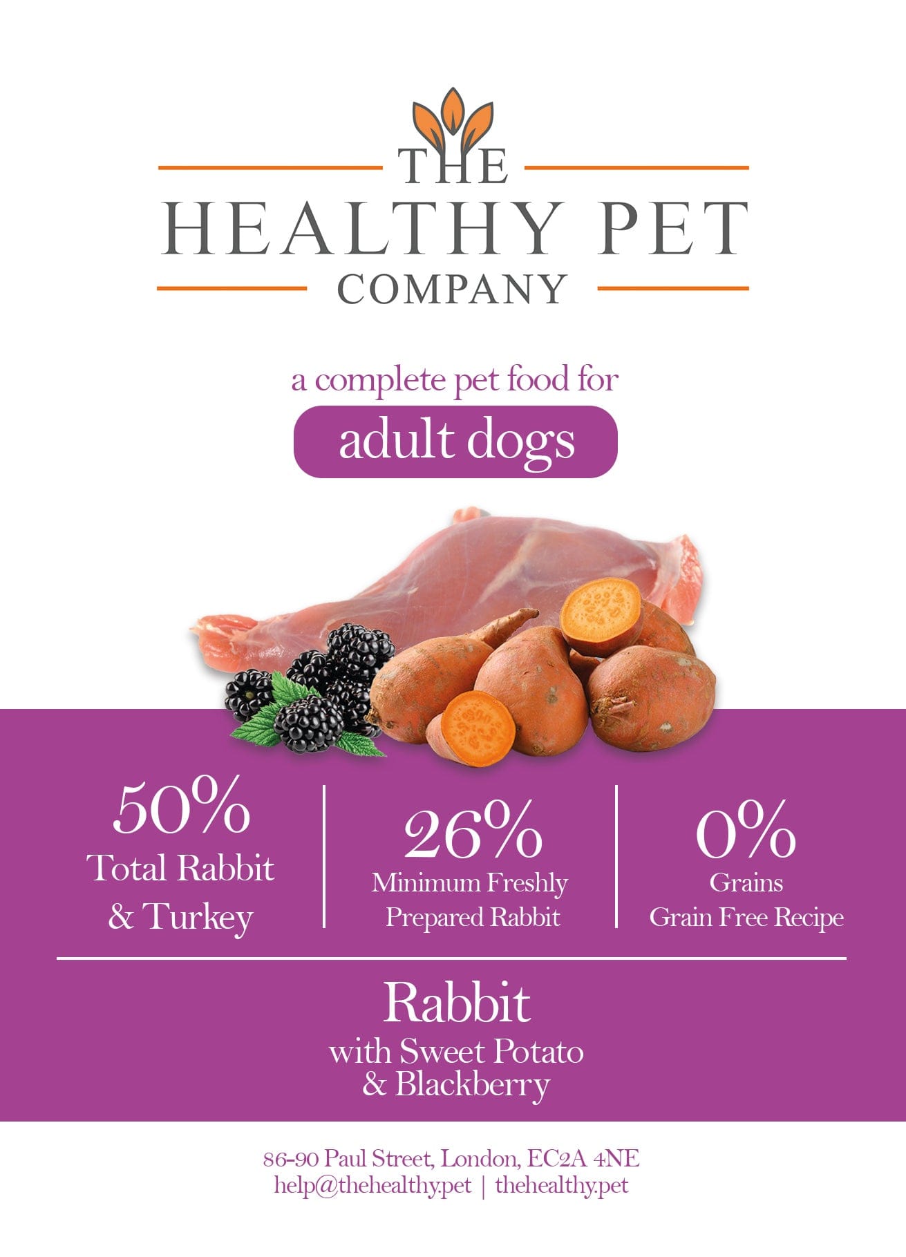 The Healthy Pet Company Complete Meal - Rabbit & Turkey for Adult Dogs - The Healthy Pet Company