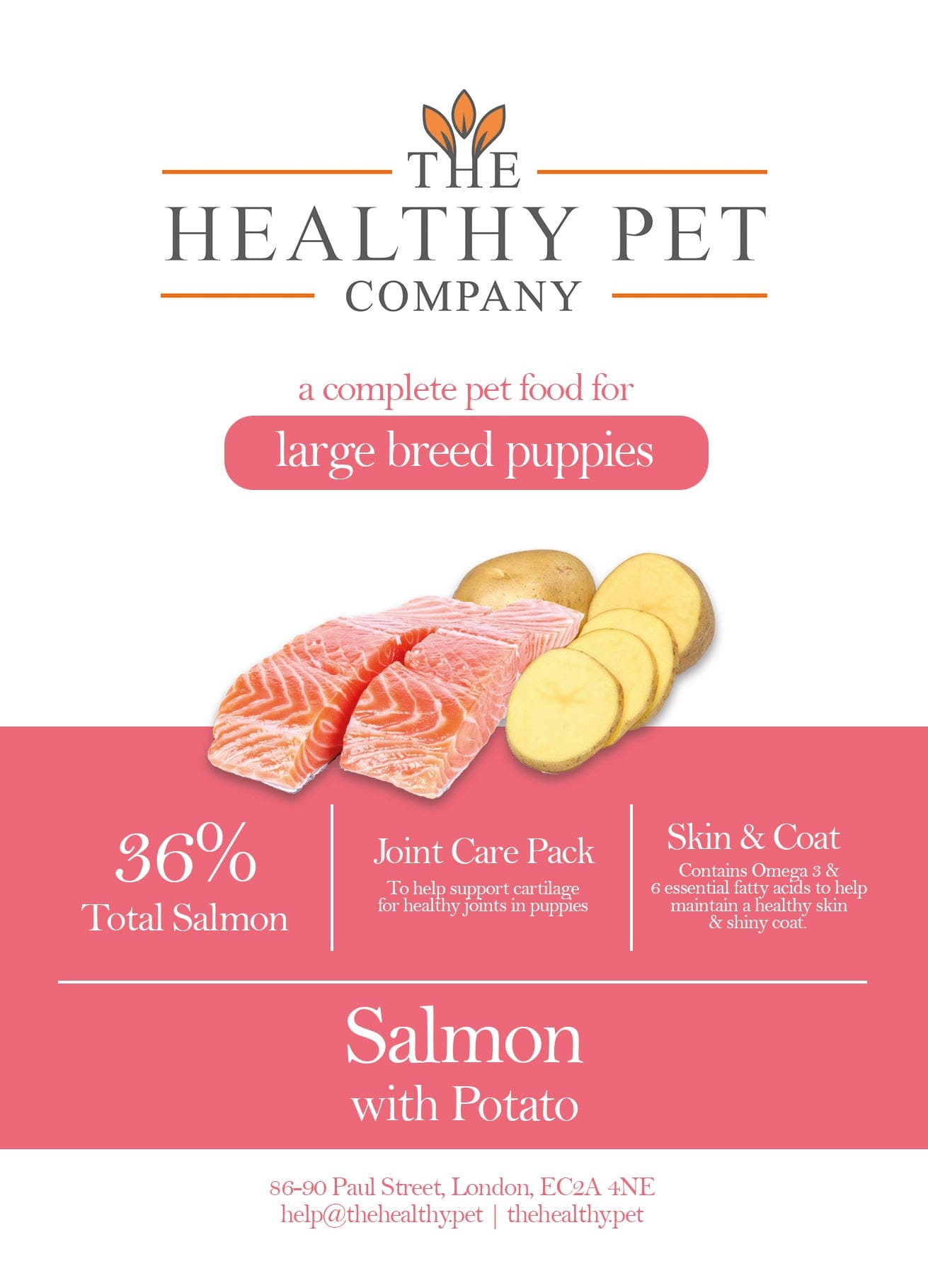 The Healthy Pet Company Complete Meal - Salmon with Potato for Large Breed Puppies - The Healthy Pet Company
