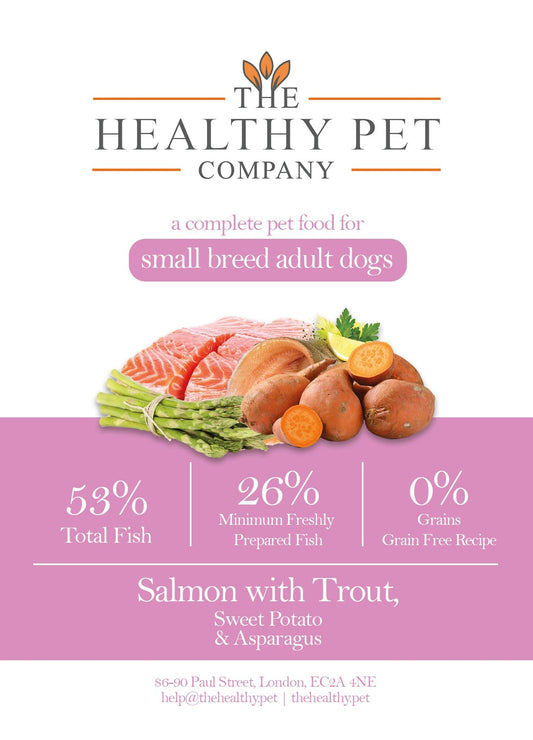 The Healthy Pet Company Complete Meal - Salmon & Trout with Sweet Potato for Small Breed Adult Dogs - The Healthy Pet Company