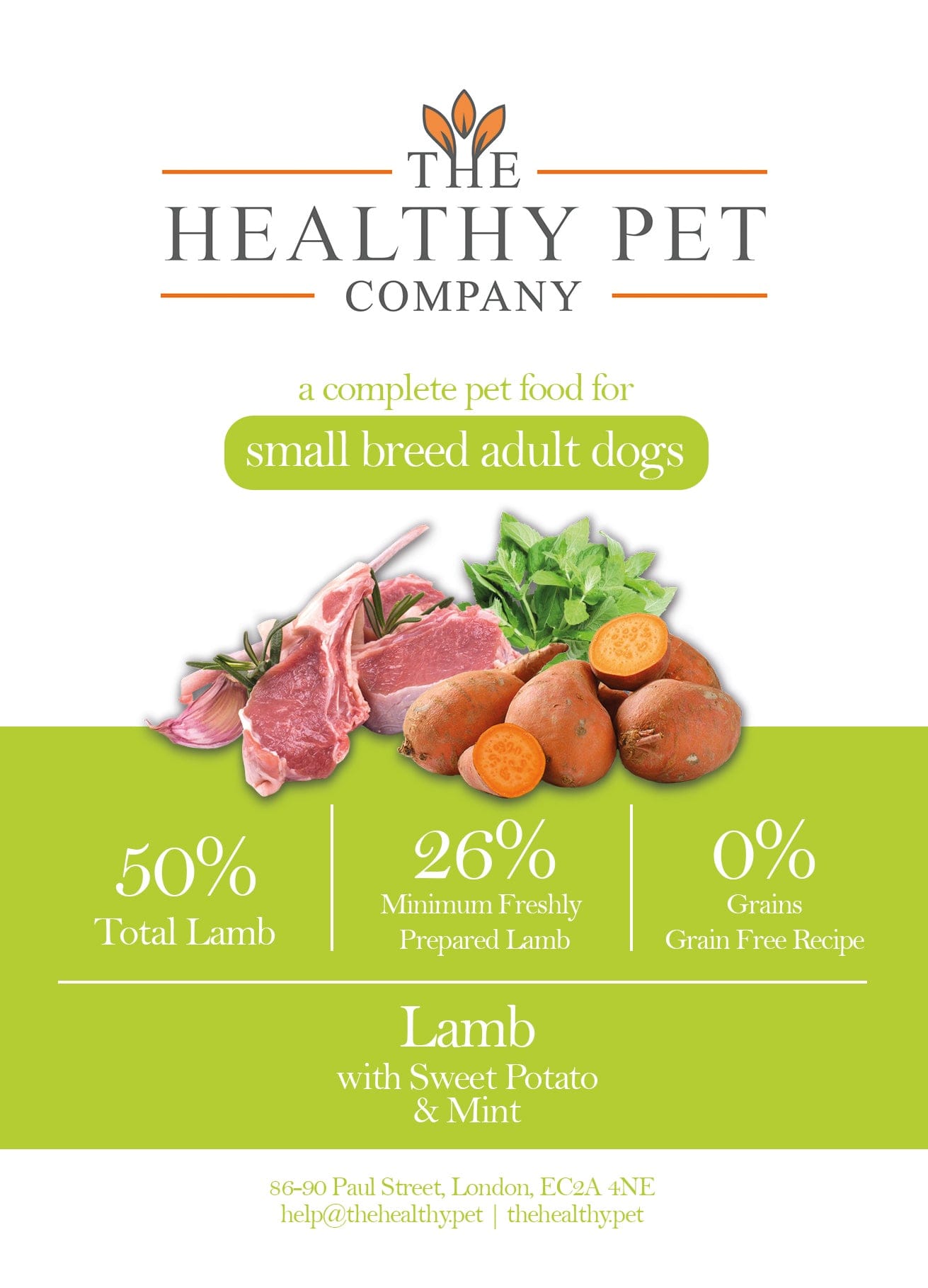 The Healthy Pet Company Complete Meal - Lamb with Sweet Potato for Adult Dogs - The Healthy Pet Company
