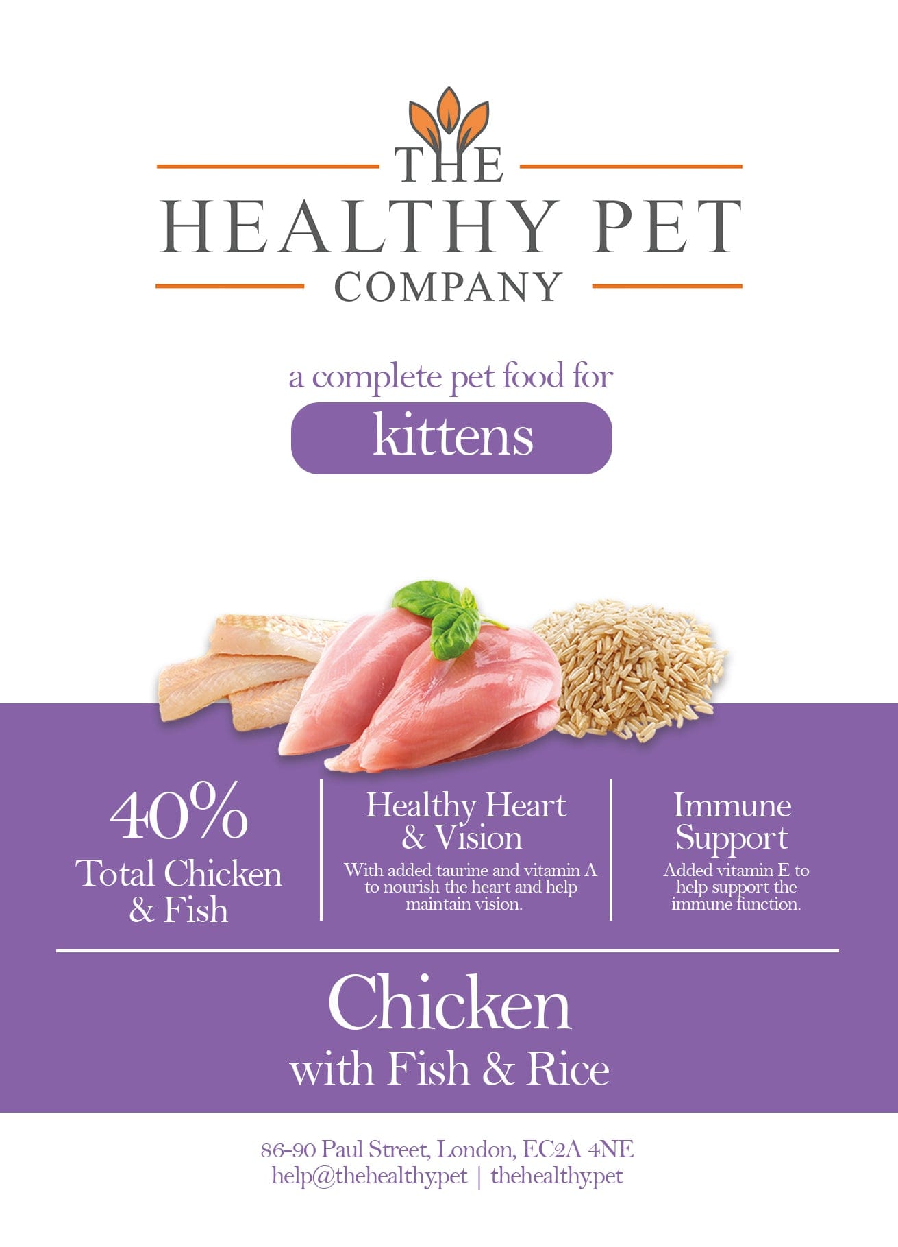 The Healthy Pet Company Complete Meal - Chicken with Fish and Rice for Kittens - The Healthy Pet Company