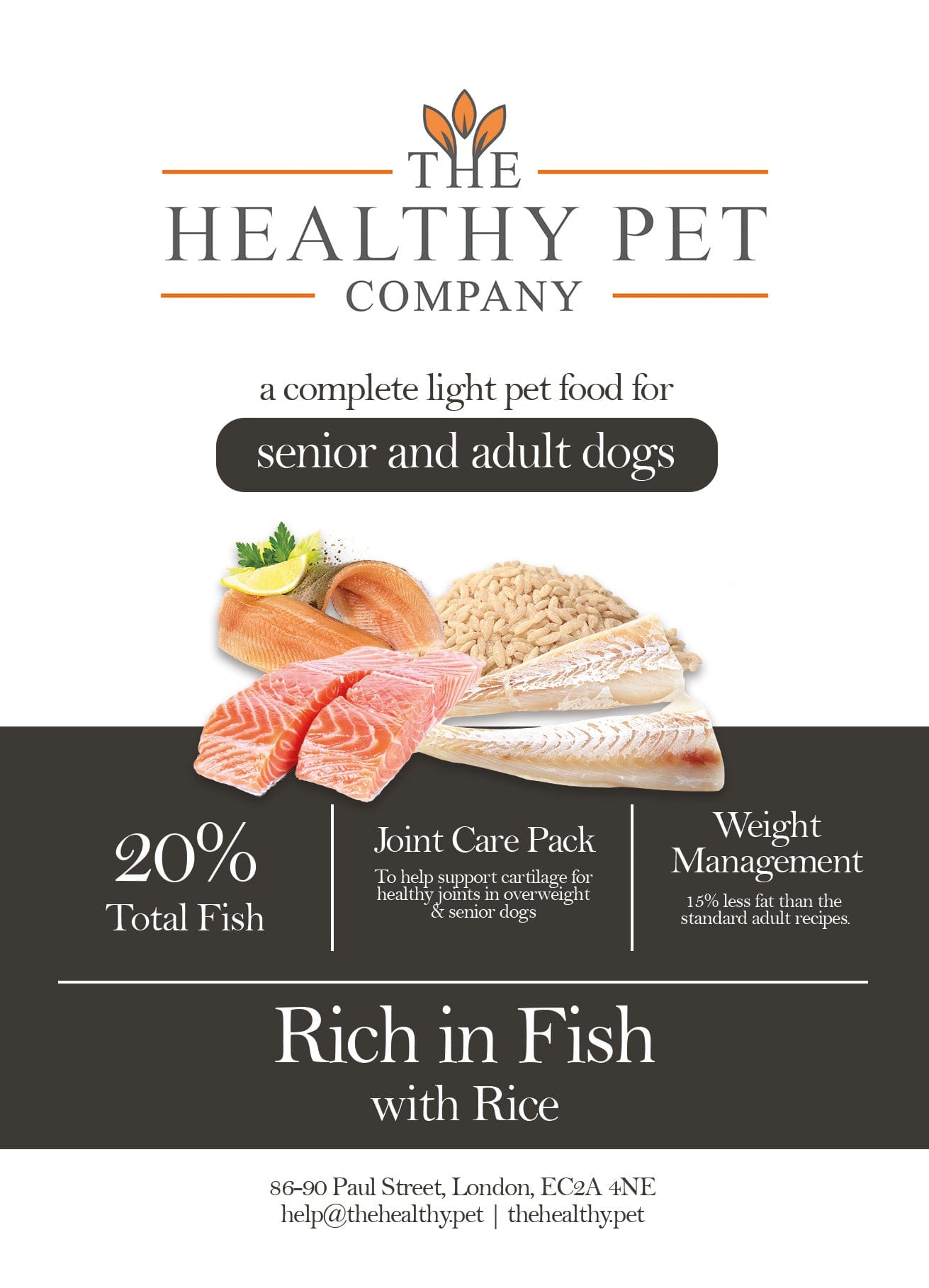 The Healthy Pet Company Complete Meal - Fish with Rice for Senior & Adult Dogs - The Healthy Pet Company