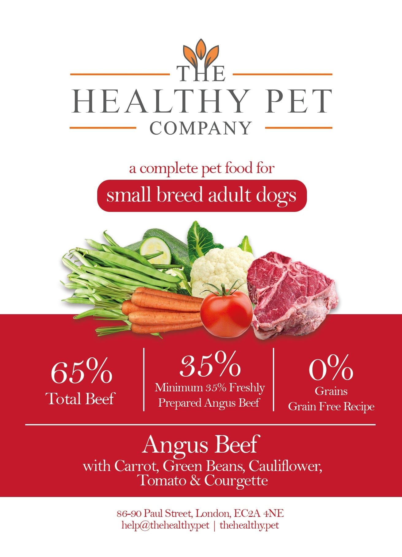 The Healthy Pet Company Complete Meal - Grain-Free Beef & Veg for Small Adult Breeds - The Healthy Pet Company