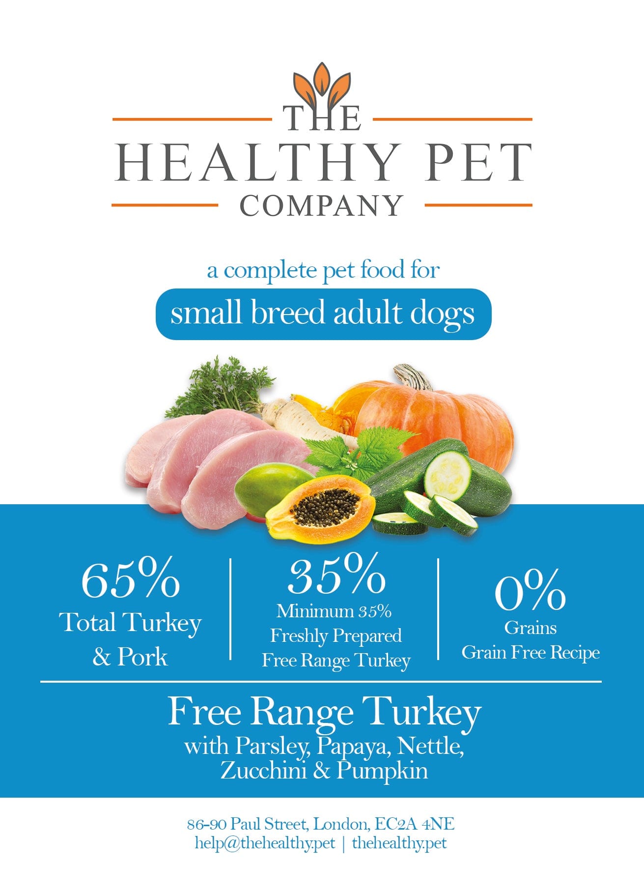 The Healthy Pet Company Complete Meal - Turkey & Veg for Small Breed Adult Dogs - The Healthy Pet Company