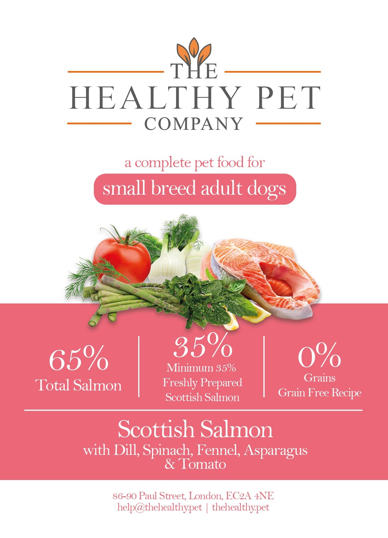 The Healthy Pet Company Complete Meal - Scottish Salmon & Veg for Small Breed Adult Dogs - The Healthy Pet Company