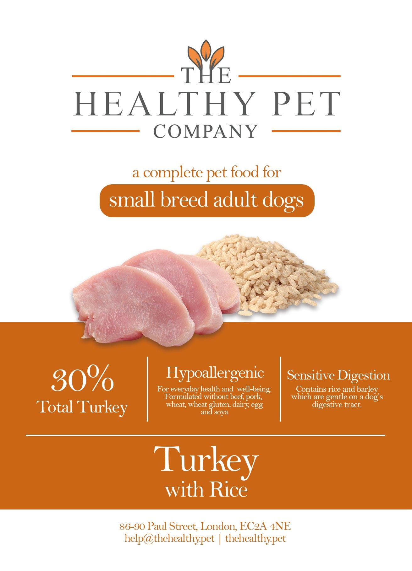 The Healthy Pet Company Complete Meal - Turkey with Rice for Small Breed Adult Dogs - The Healthy Pet Company