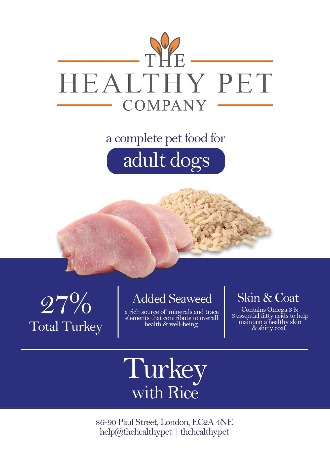 The Healthy Pet Company Complete Meal - Turkey with Rice for Adult Dogs - The Healthy Pet Company