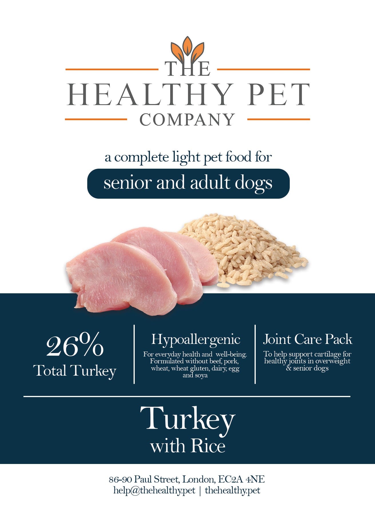 The Healthy Pet Company Complete Meal - Light Turkey with Rice for Senior & Adult Dogs - The Healthy Pet Company