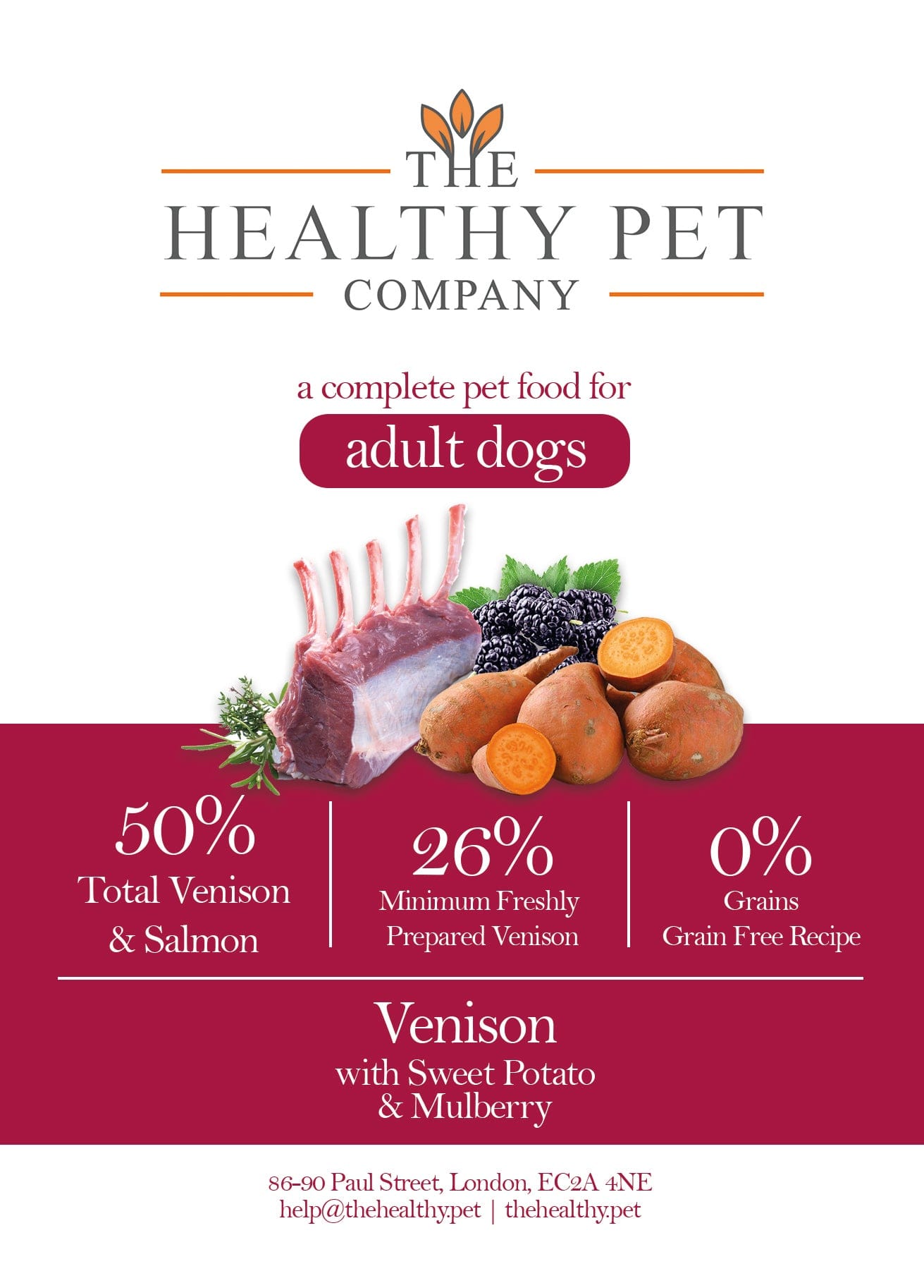 The Healthy Pet Company Complete Meal - Venison & Salmon for Adult Dogs - The Healthy Pet Company